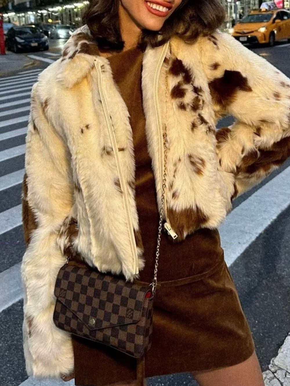 Faux Fur Zip Up Cropped Outerwear - Picture 3 of 14